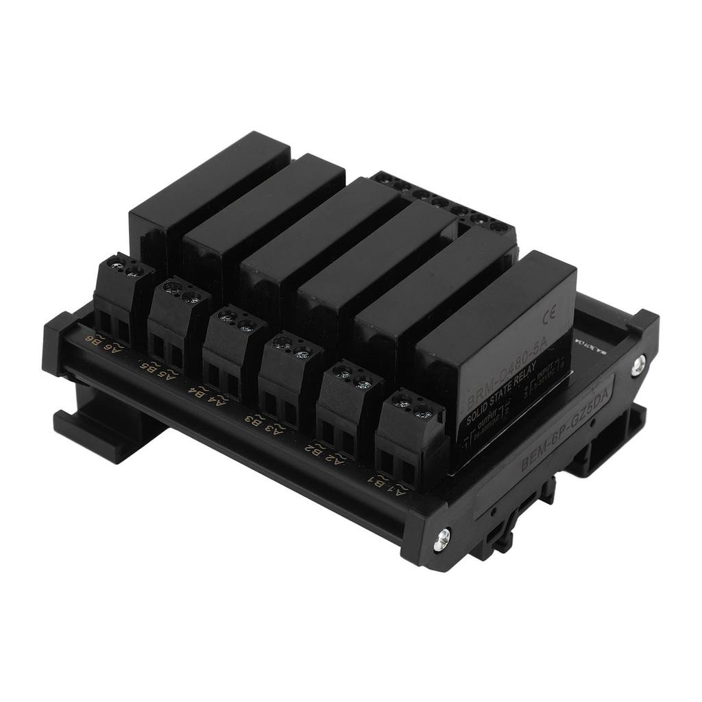 6 Channel DC to AC Solid State Relay 3‑32VDC Input 5‑8A 24‑480VAC Load Solid State Relay SSR Module