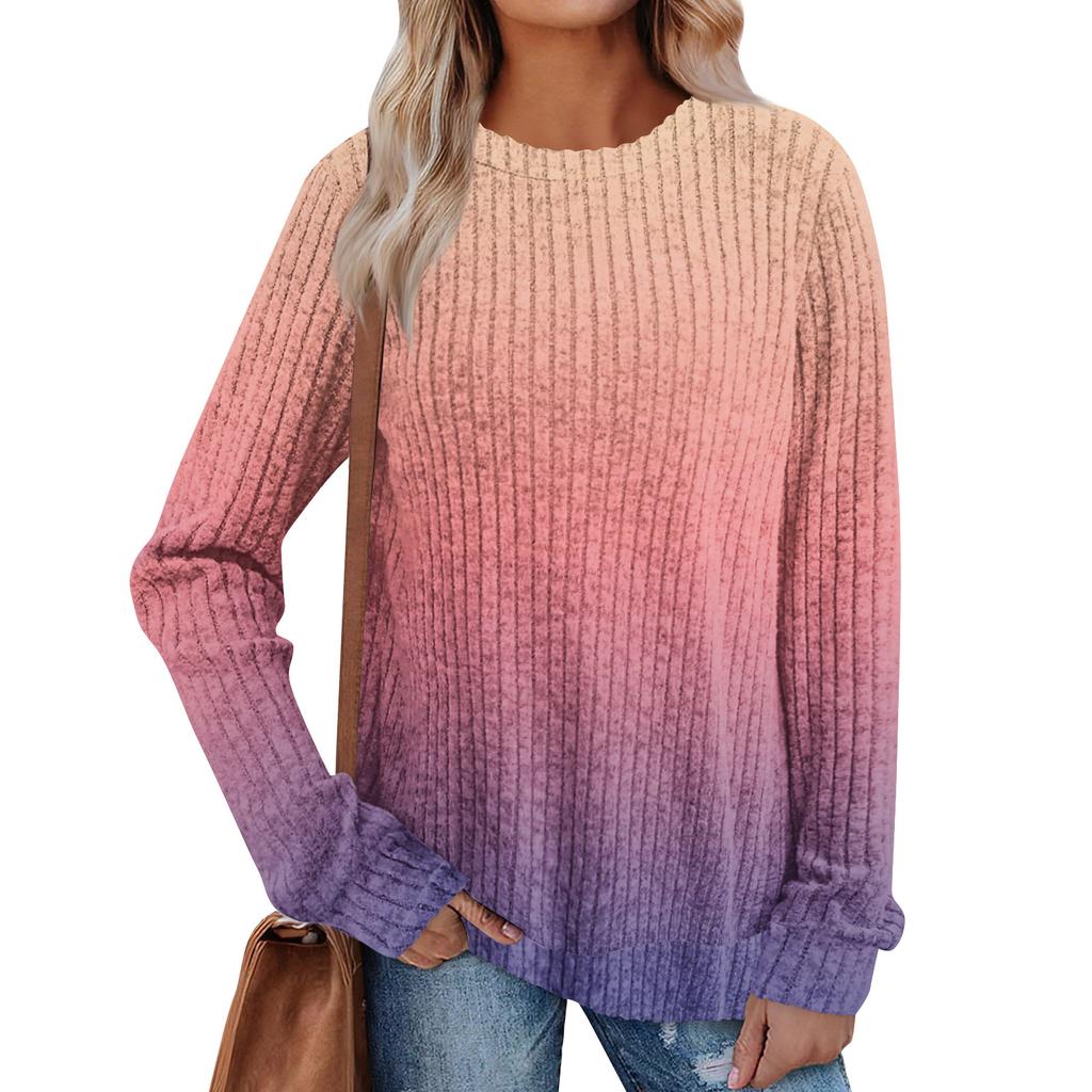 Женский зимний топ с круглым вырезом из легкого хлопка с начесом и принтом в стиле колор-блок