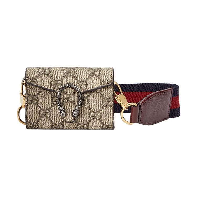 Gucci Сумка через плечо Dionysus GG Canvas Mini Бежевый Эбеновый Серебряная фурнитура Ремень-лента для женщин Ежедневная поездка Вечеринка Подарок 696804-UI1MX-8852