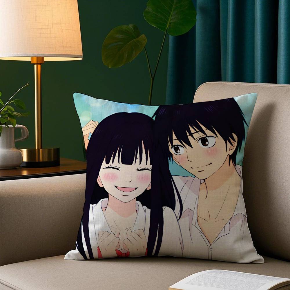 Пара K-Kimi ni Todoke Наволочка Плюшевая ткань Мягкая наволочка Двусторонняя печать Чехол на подушку для дивана Декоративная наволочка