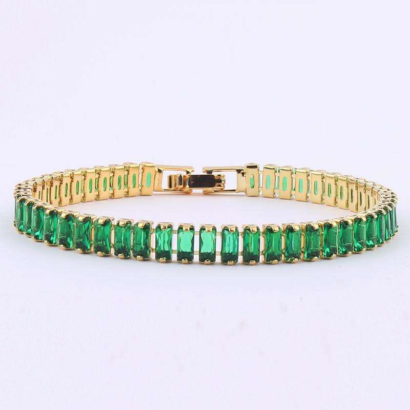 18K Gold Plated Cubic Zircon Adjustable Colorful Bracelets For Women Girls Rainbow CZ Jewelry Best Birthday Party Wedding Gift
