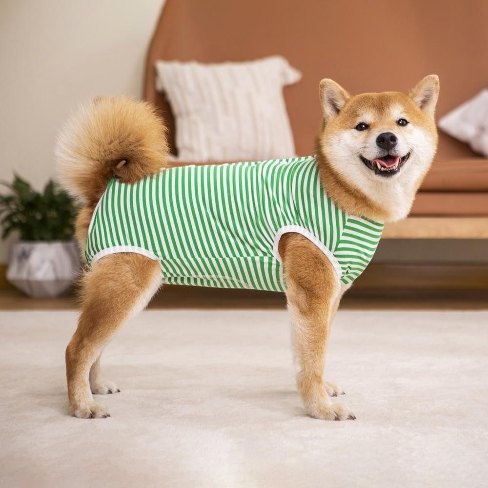 Striped Pattern Dog Recovery Suit Elastic Pet Surgery Suit Recovery Shirt  Medium Large Dogs Pet