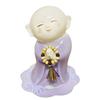 Buddhist Urn Set with Jizo Statue and Gardenia Pattern Mat (Purple)