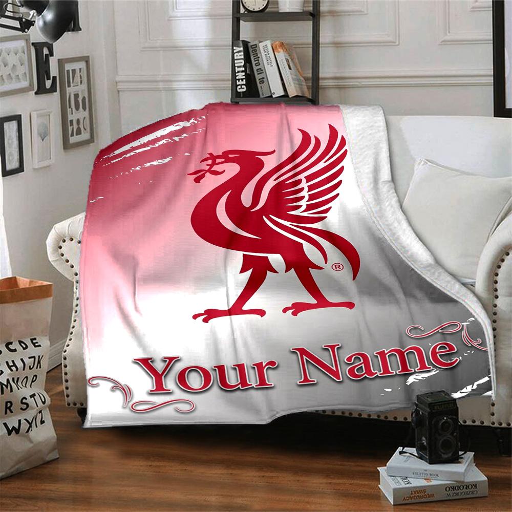 1pc Personalized Name Liverpool Blanket, Gift, for Men and Women, Soft Blanket, Good for Sofa Bed Couch Travel, Lightweight Flannel Blanket