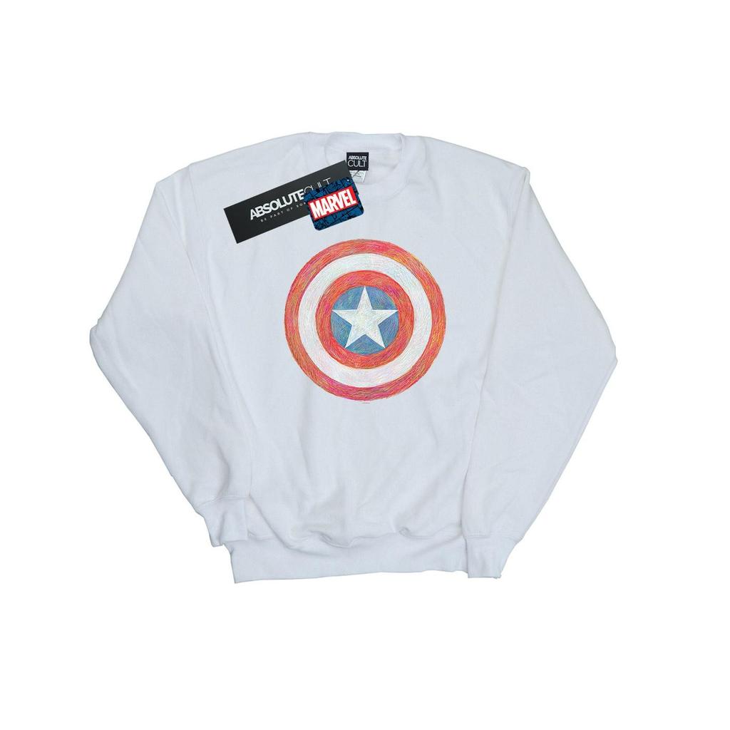 Marvel Mens Captain America Sketched Shield Sweatshirt