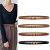 New Slim Fit Clothing for Women's Belt, Thin Belt, Korean Style Dress, Simple Smooth Buckle, Golden Student Trend