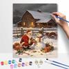 Christmas Digital Oil Painting Art Kit Santa Claus Snowman Farmhouse Hand Painting Home Decoration Painting