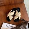 Edition summer new pleated kink versatile square head fashion outer slippers women