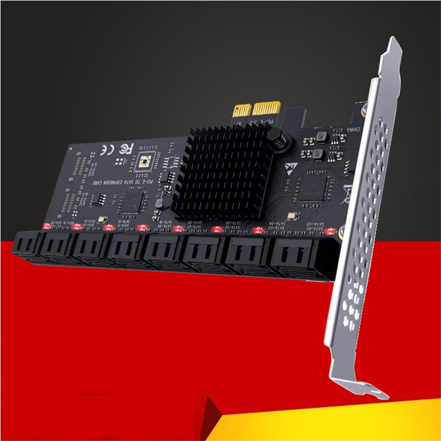 Для майнинга Chia 16 портов SATA 6 Гбит/с контроллер PCI Express карта расширения PCIe к SATA III конвертер адаптер-райзер PCIE для ПК НОВЫЙ