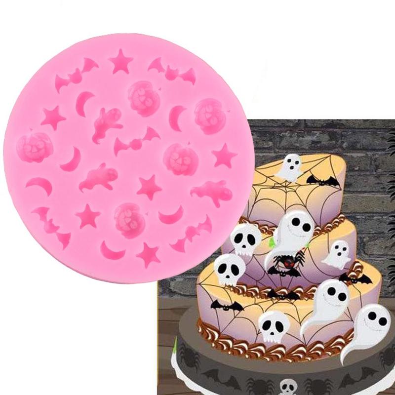Halloween Pumpkin Ghost Bat Chocolate Cake Silicone Kitchen C1L5 Mold Mold I8G1