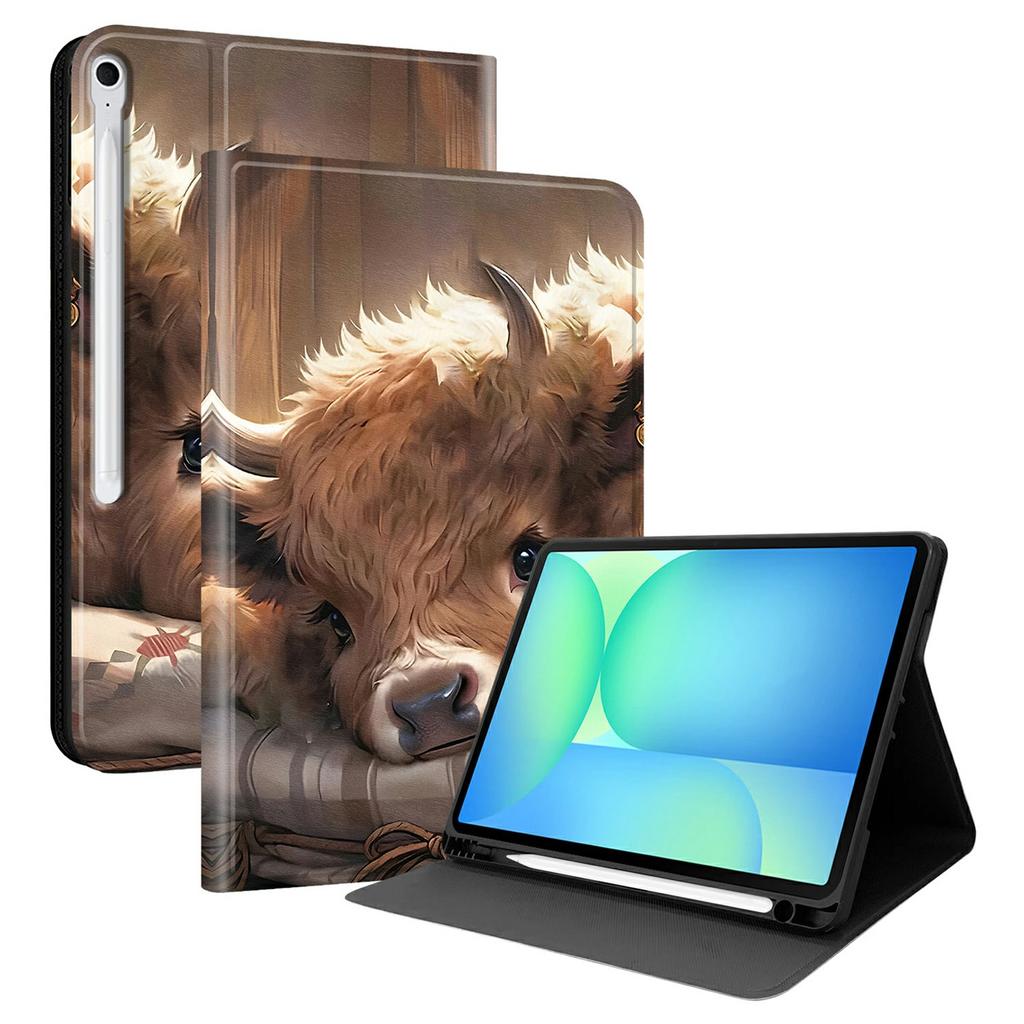 For Samsung Galaxy Tab S10 FE+ PU Leather Case Pattern Print Tablet Cover Stand with Pen Slot (Stylus Not Included)