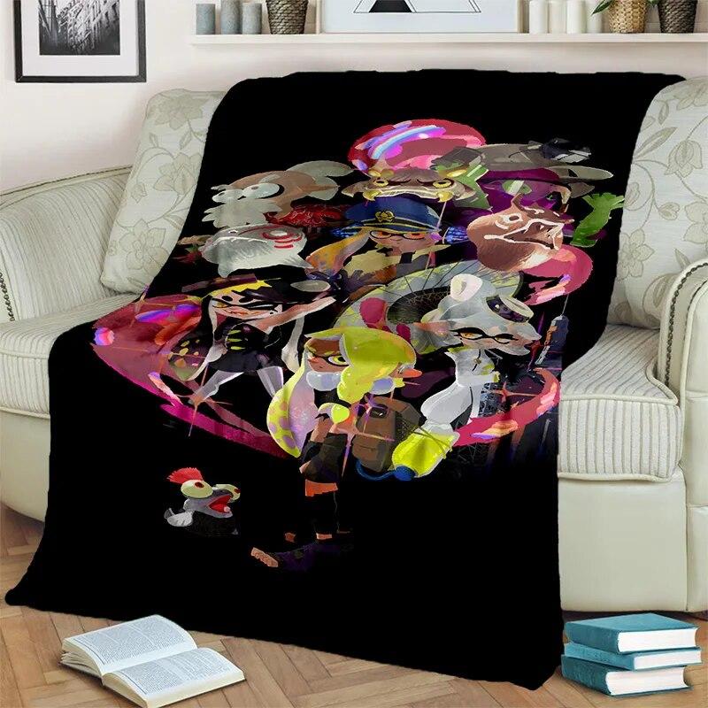 3D Games Splatoon,PC Gamer Cartoon Blanket,Soft Throw Blanket for Home Bedroom Bed Sofa Picnic Travel Office Cover Blanket Kids