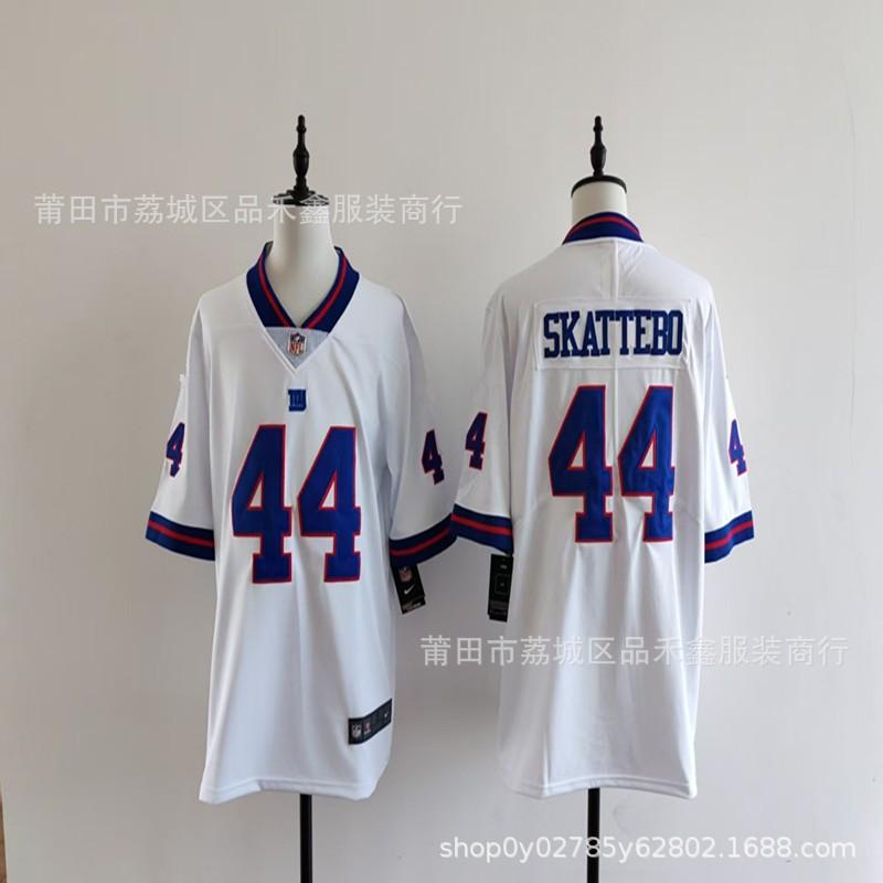 Mens New York Giants 44 Skattebo Football Jersey Cotton Embroidered Sports Fan Apparel Gym Fitness Fall