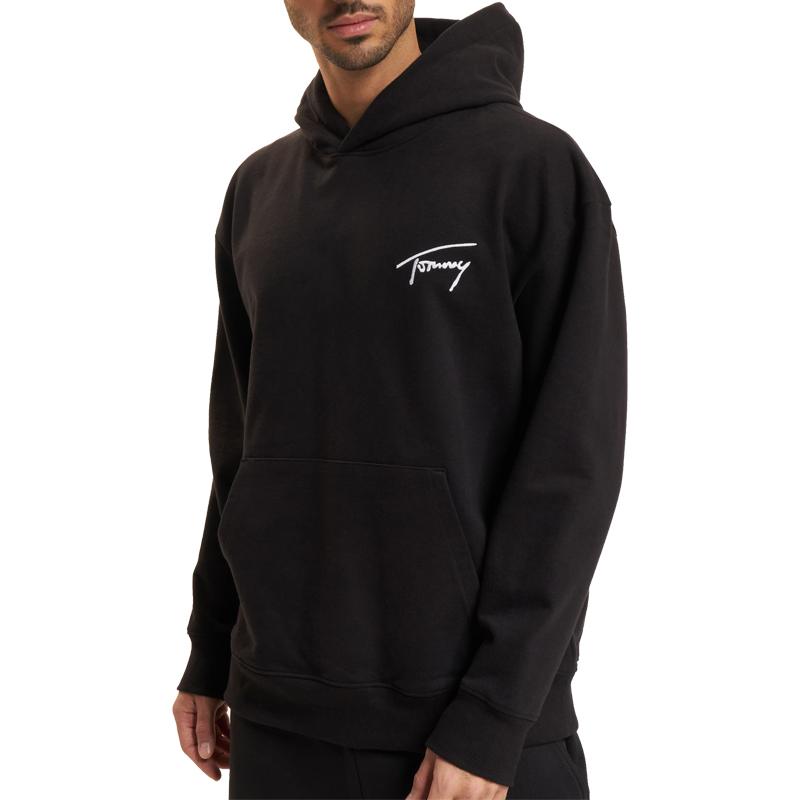 Tommy Jeans Men' Black Kangaroo Sweatshirt Dm0Dm17990-Bds