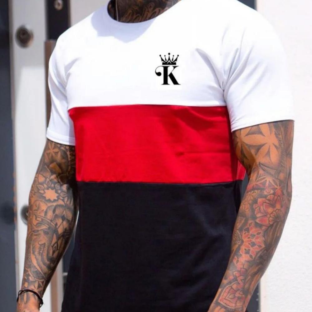 Повседневная мужская футболка с 3D-принтом и полосками, летние футболки с коротким рукавом