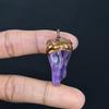 Amethyst Pendant Gemstone Jewelry, Copper Electroformed Pendant, Gift For Women Handmade Pendant