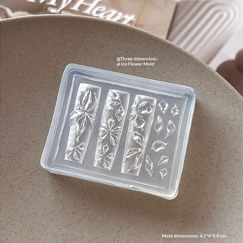 3D Silicone Flower Nail Mold Reusable Petal Template DIY Nail Art Decorations Manicure Tool