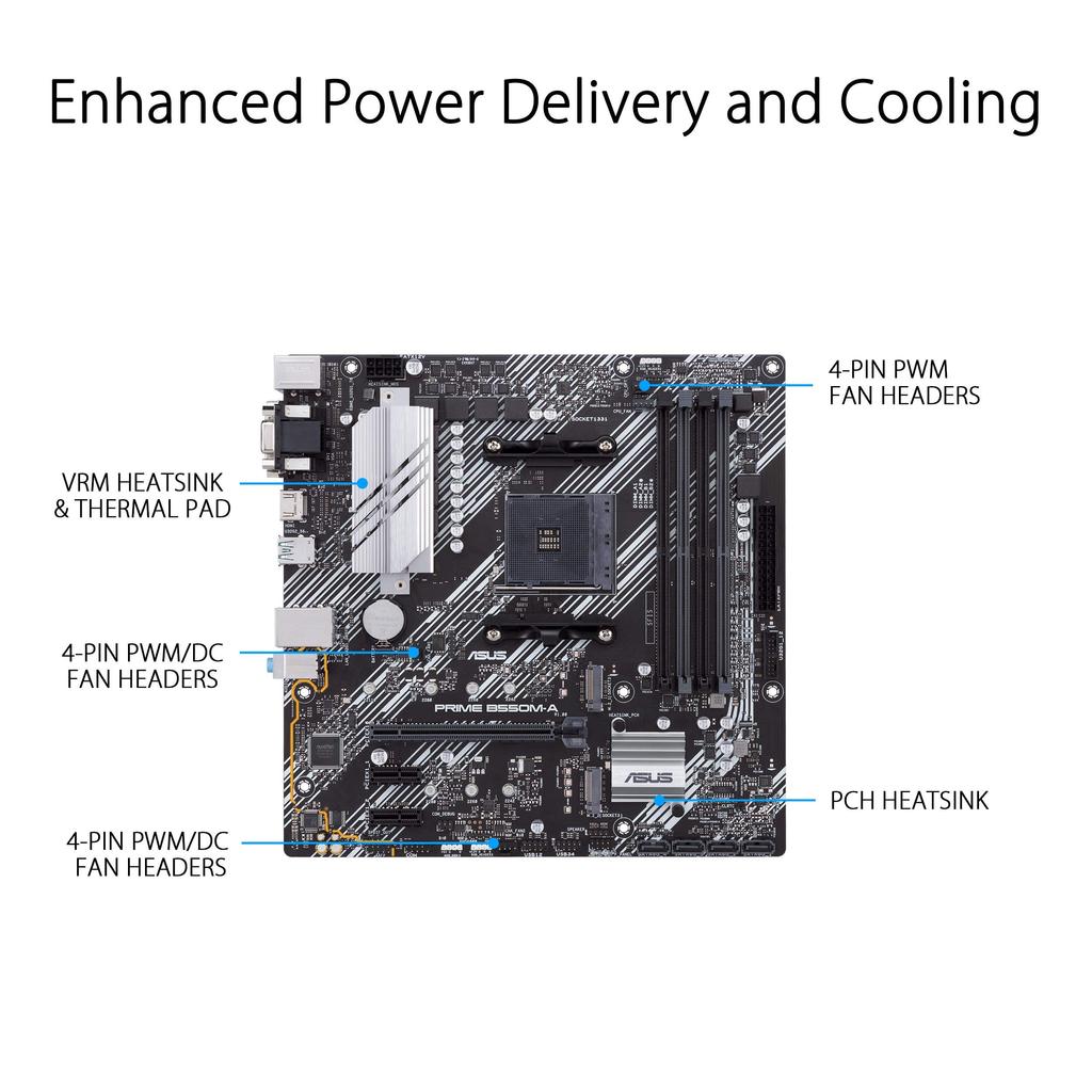 ASUS AMD B550 Equipped AM4 Compatible Motherboard PRIME B550M-A [MicroATX]