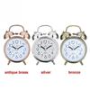 Alarm Clock Vintage Retro Silent Pointer Clocks Round Number Dual Bell Loud Alarm Clock Bedside Night Light Home Decors