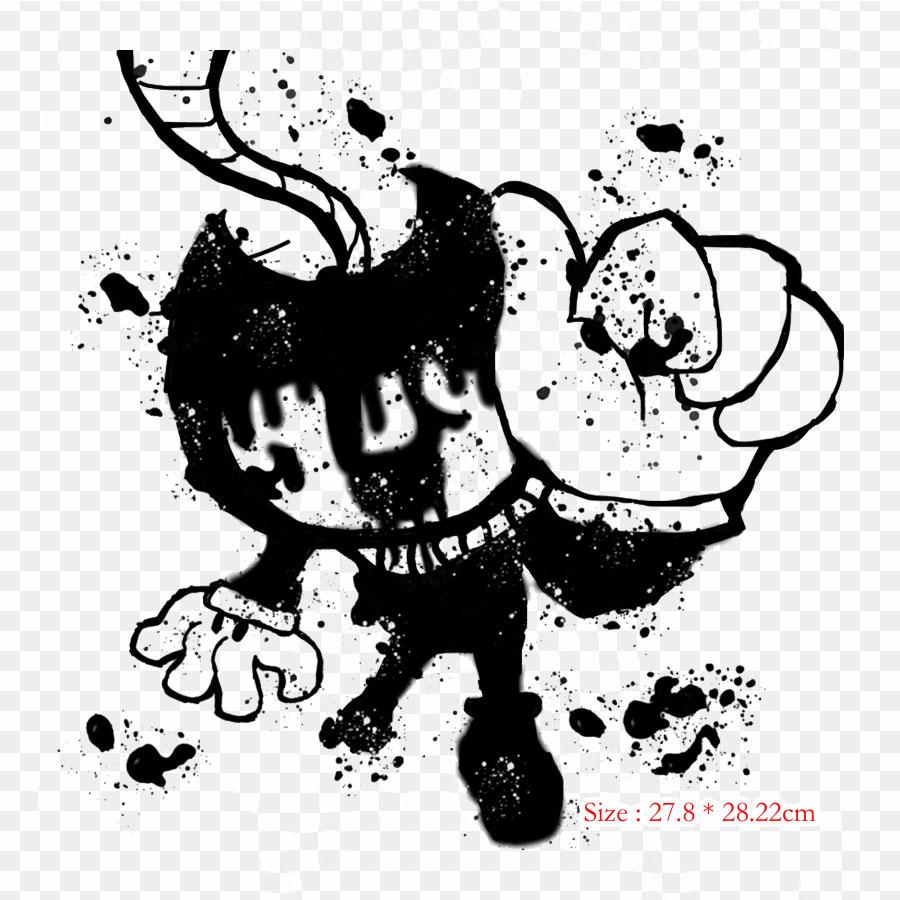 Bendy And The Ink Machine Downward Fall Bendy And The Iron On Heat Transfer Printing Vinyl Patches Sticker for Clothes DIY Appliques Washable Patches