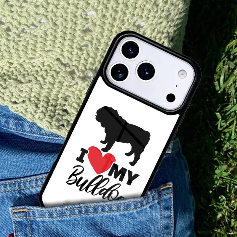 British English Bulldog Phone Case Cover for IPhone 11 12 13 14 15 16e 17 Pro Max Coque for IPhone 17 Air