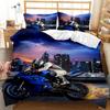 Motorbike Duvet Cover Set Motocross Rider Racing Motorcycle Dirt Bike Bedding Set Vehicles Extreme Sports Polyester Quilt Cover