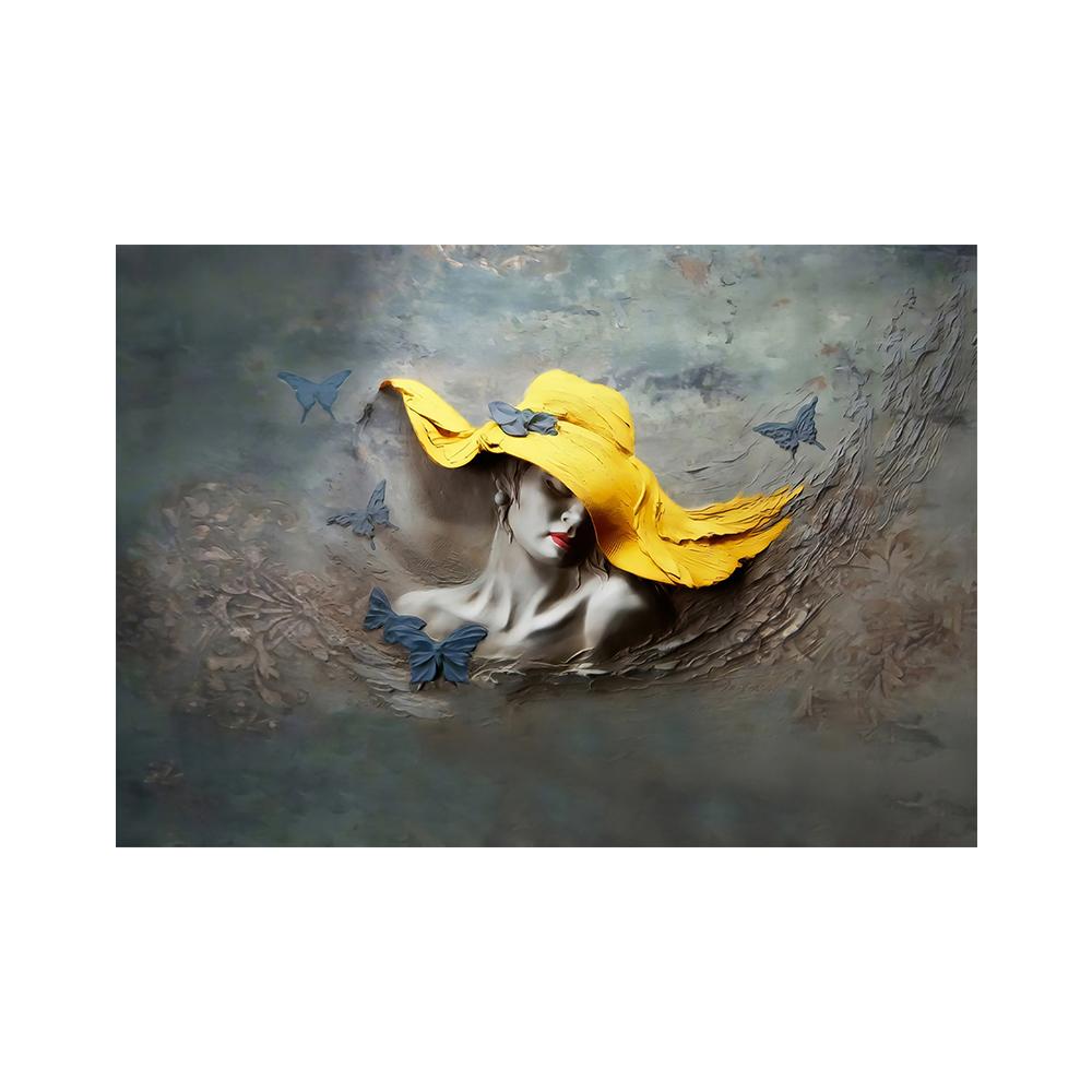 3D глиняный барельеф, женский настенный художественный холст с принтом, постер, элегантная девушка, Медуза, картина для прихожей, гостиной, спальни, домашнего декора, Cuadros