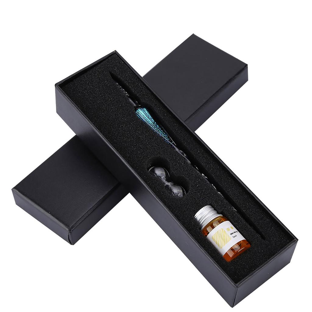 Glass Dip Pen Signature Ink Pen Fountain Pen Set with Ink Penholder Colorful