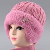 Шапка кроличий мех защита ушей теплая осенне-зимняя вязаная шапка ветрозащитная бархатная женская холодостойкая шерстяная шапка
