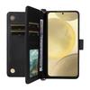 For Samsung Galaxy S24 Wallet Case with Shoulder/Wrist Strap Leather Phone Cover Stand