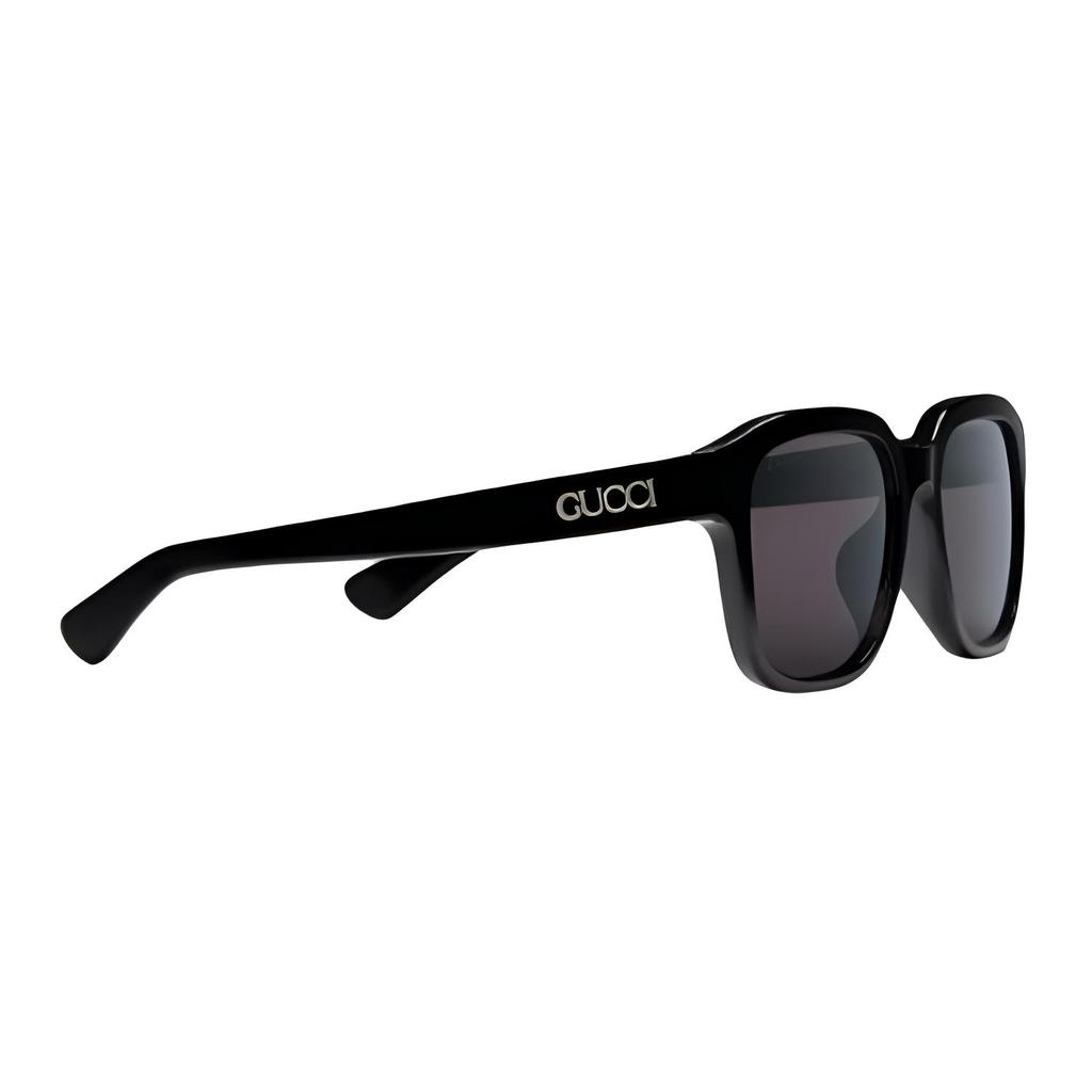 Gucci Solid Design Acetate Square Sunglasses Men's Black
