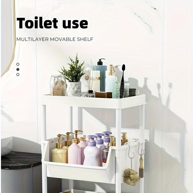 Multi-Tier Spa Storage Cart Organizer, Plastic Rolling Utility Rack with Wheels for Living Room, Bedroom, Dorm