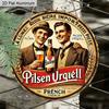Двумерная плоская алюминиевая ретро круглая металлическая табличка Pilsner Urquell Реклама пива, Винтажный настенный декор с веревкой для подвешивания, Декор в стиле рустик-шик для дома