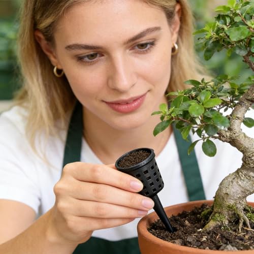 Portable Fertilizer Baskets (10-Pack) Reusable Slow-Release Fertilizer Cups with Lids | Bonsai Fertilizer Baskets for Basil and Flowers