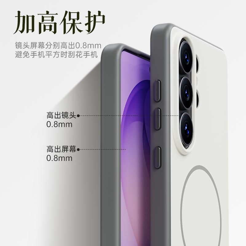 Чехол для Samsung Galaxy S26 S25 S24 Ultra, Магнитный, Матовый, Поверхность «Кожа младенца», Защита от отпечатков пальцев, Прочный Гибридный Чехол-Обложка