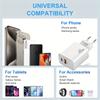 [ЕС] Двойное зарядное устройство USB C 40 Вт для быстрой настенной зарядки, сетевой адаптер Type C, вилка Qc4.0, с кабелем Type C длиной 100,58 см для iPhone 16 1514 13 12 Pro Max для iPad Airpod