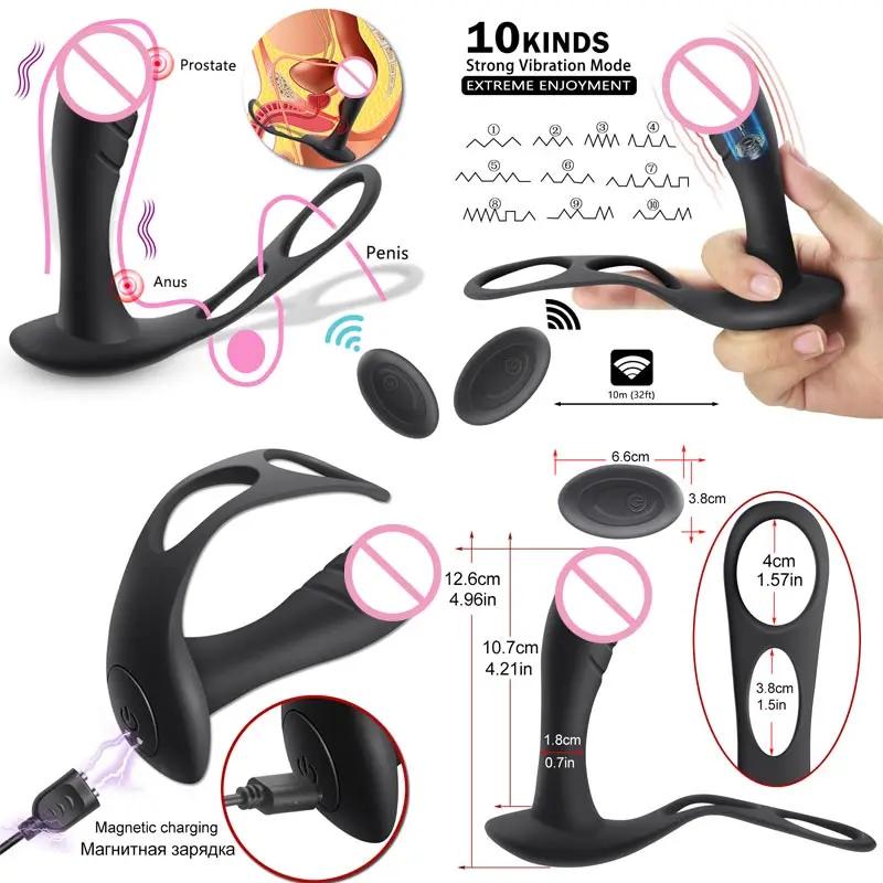 Insertion Men's Adult Be Quiet Anal Extension Handsfree Penis Enlargement Sleeve Men's Ring Women Vibrator Objects For