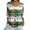 Women's Fashion Casual Knit Sweater Button-Up Christmas Print Cardigan Jacket