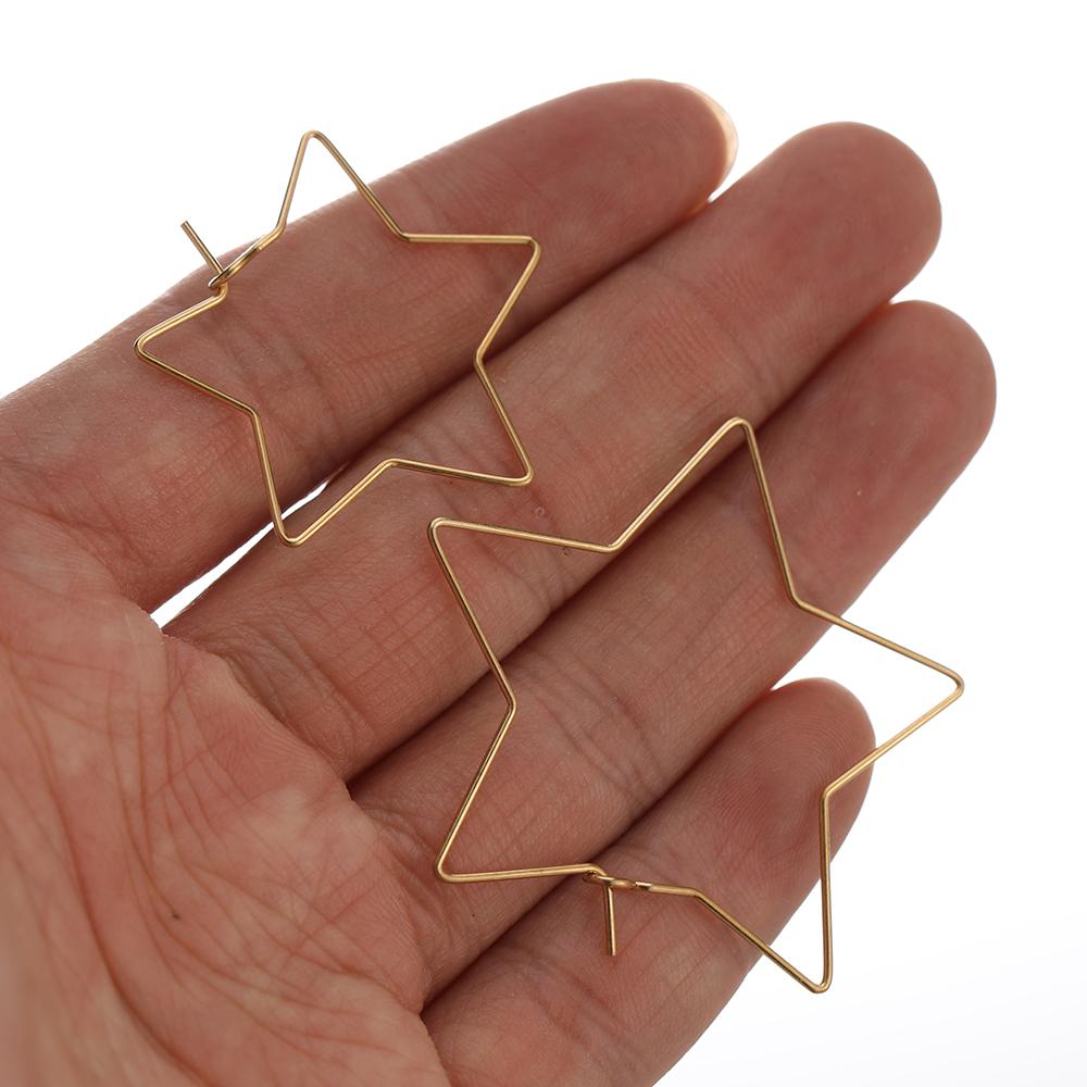 20pcs Stainless Steel Heart Hoops Earrings Circle Wire Star Loop Earrings DIY Jewelry Making Dangle Earring Accessories