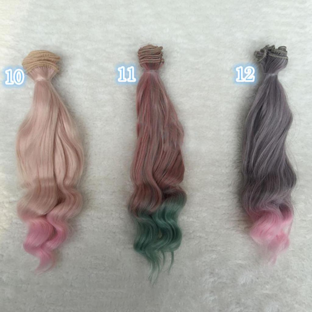 Smooth Natural Color Extension Long Curly Hair BJD SD Wigs Doll Accessories