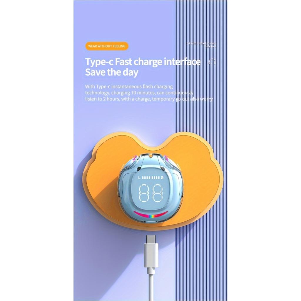 Полностью беспроводные наушники с LED-дисплеем заряда батареи и эргономичным дизайном