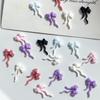 10Pcs Double Layer Bowknot Nail Charms 3D Sweet Ribbon Bows Nail Art Rhinestones Mini Resin Bow Tie Manicure Jewelry Diy Parts