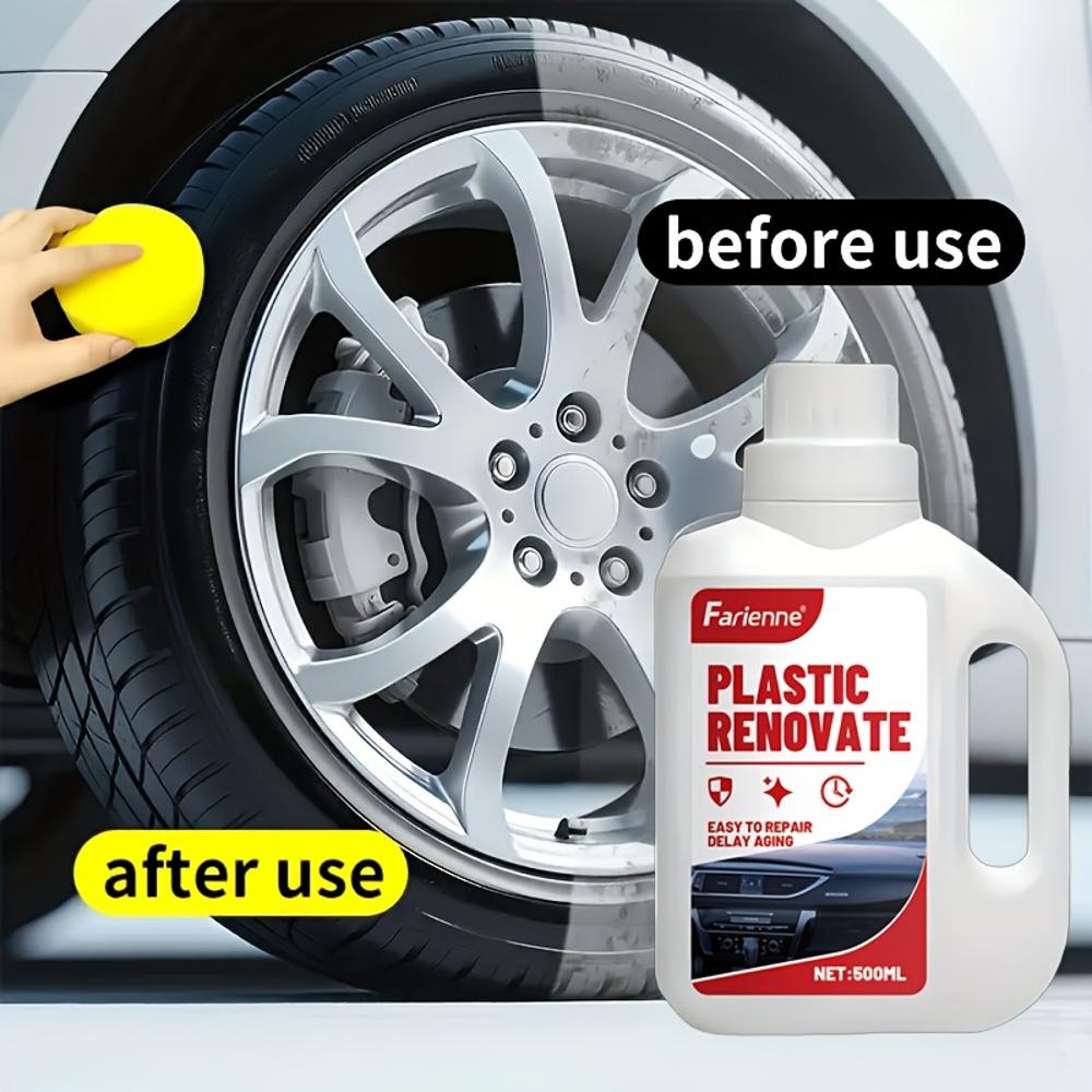 500 мл Паста для полировки пластика автомобиля - Полироль для нескольких поверхностей для кожи, пластика, винила, ткани - Быстросохнущая, без остатка, для автомобиля