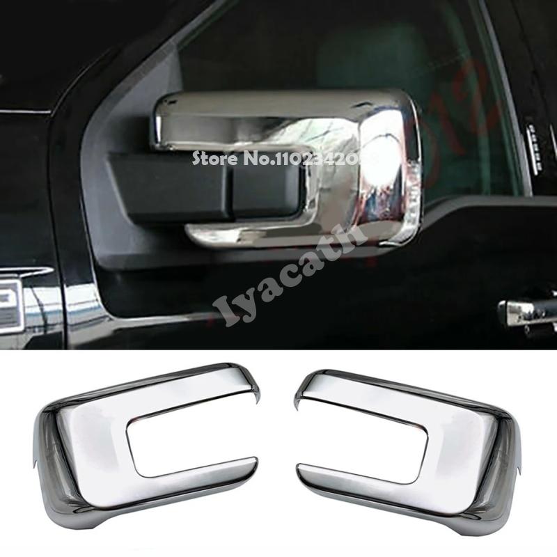 Forr Ford F150 F-150 ABS Car Front Side Left Right Rearview Glass Mirror Cover Trims Frame Rear View Caps cover
