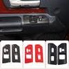 Для Toyota FJ Cruiser 2007-2026 ABS Углеродное волокно/Красный Декоративная рамка-наклейка на кнопку стеклоподъемника автомобиля Аксессуары для интерьера автомобиля