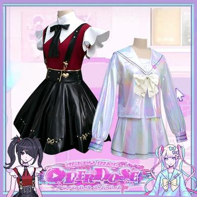 Игра NEEDY GIRL OVERDOSE KAngel Косплей Костюм Полный Комплект Одежды Матросский Костюм JK Uniforma Юбки Лазерного Цвета