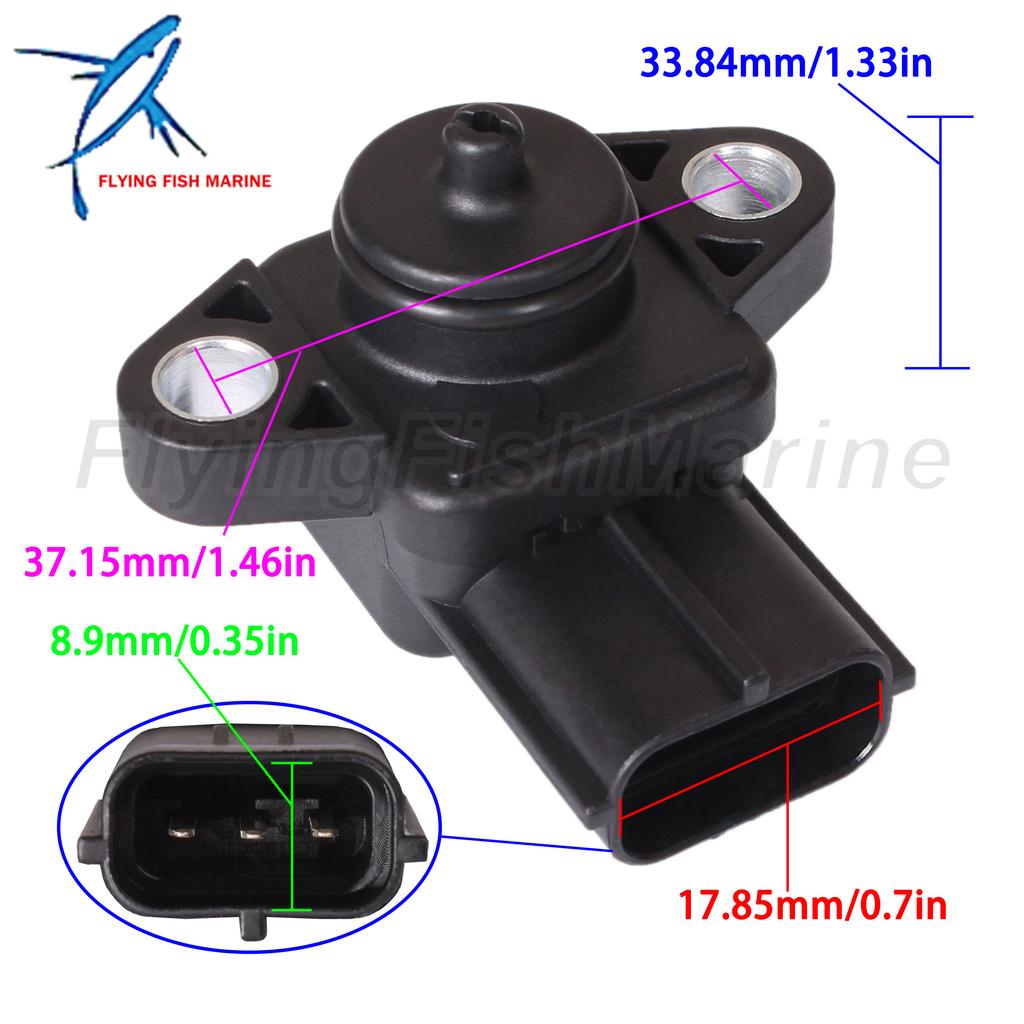 Outboard Motor 68V-82380-00 Intake Air Pressure Sensor for Yamaha 115HP 200HP 225HP / 880885T for Mercury Mariner