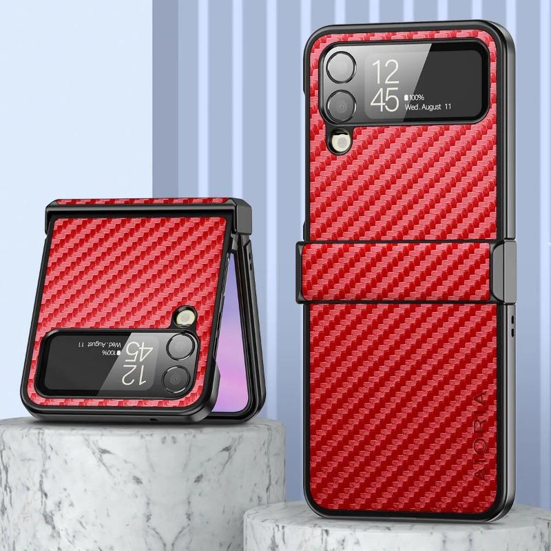 Противоударный тонкий чехол из углеродного волокна для Samsung Galaxy Z Flip 4 5G Z Flip4, нескользящий защитный чехол для всего тела, чехол для телефона Funda