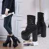 2023 Autumn/Winter European Thick-Soled High-Heeled Martin Boots: Stylish Women’s Water-Platform Short Boots