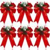Большой бархатный бант для верхушки рождественской елки, DIY, ornament из ленты с проволочным краем